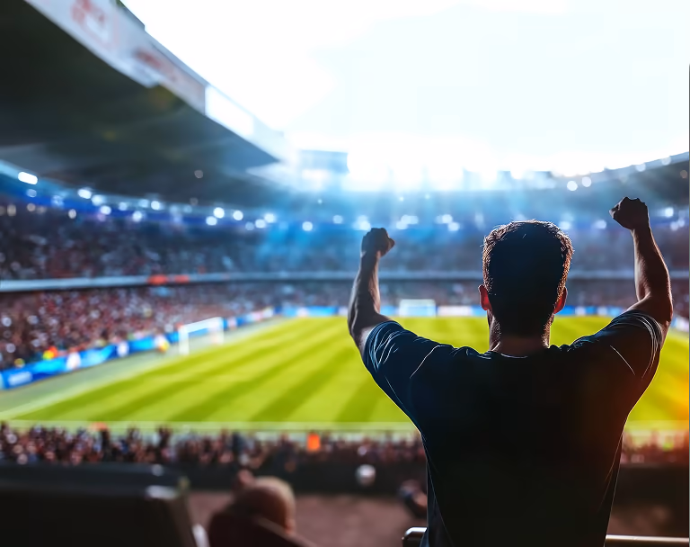Fanatico en el estadio